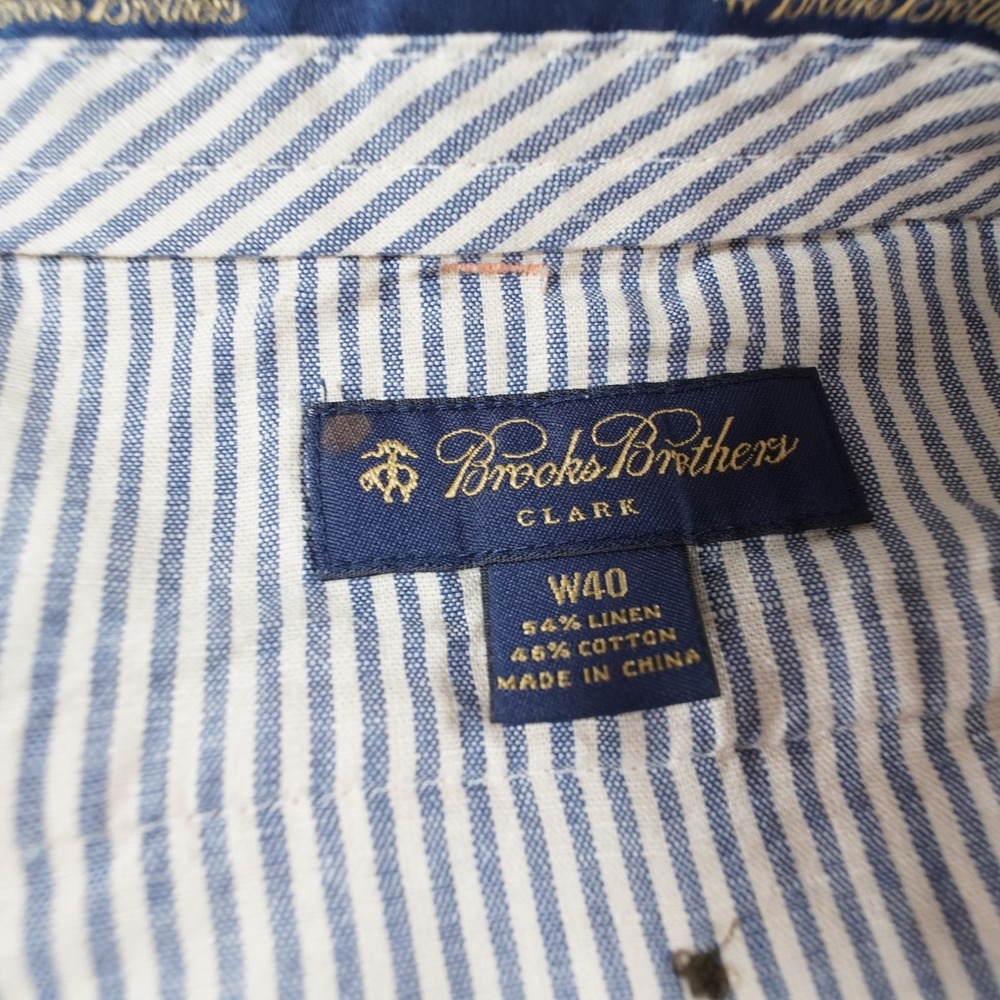 Brooks Brothers Baird McNutt Linen Pants Men 40 Clark Melon Orange Resort Preppy - Picture 4 of 13